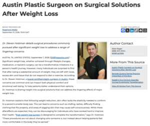 Austin plastic surgeon highlights common surgical procedures after weight loss, including tummy tuck surgery, breast lift, and more.